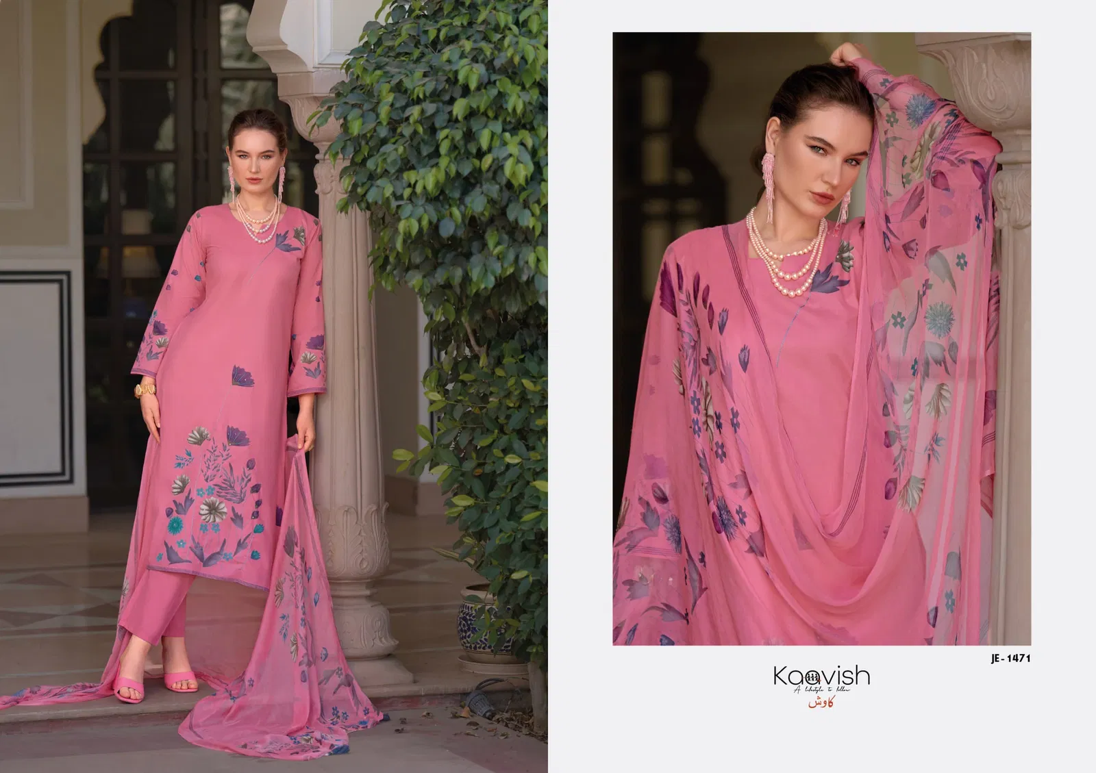 Jesscia Vol 1 By Kaavish Lawn Cotton Printed Salwar Suits Exporters In India
